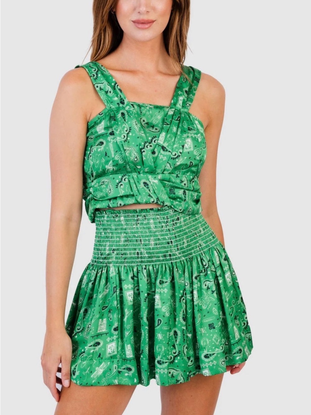 Koch Parisian Kelly Green Erica Skirt + Tina Top Coord Set Small